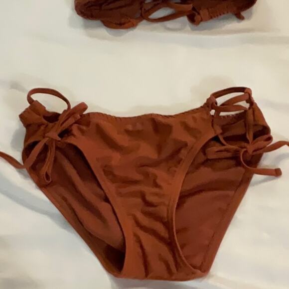 Xhilaration Crochet Halter Two Piece Bikini S Boho Vacation Coquette Festival - Picture 3 of 7